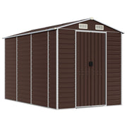 VidaXL Tuinschuur 191x300x198 cm gegalvaniseerd staal bruin - afbeelding 2