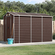 VidaXL Tuinschuur 191x300x198 cm gegalvaniseerd staal bruin - afbeelding 1