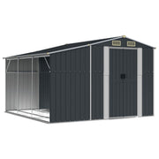 VidaXL Tuinschuur 277x279x179 cm gegalvaniseerd staal antracietkleurig - afbeelding 2