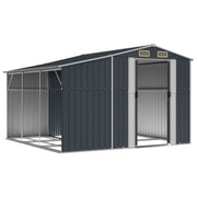 VidaXL Tuinschuur 277x279x179 cm gegalvaniseerd staal antracietkleurig - afbeelding 3