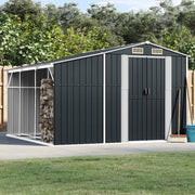 VidaXL Tuinschuur 277x279x179 cm gegalvaniseerd staal antracietkleurig - afbeelding 1