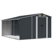 VidaXL Tuinschuur 277x365,5x179 cm gegalvaniseerd staal antracietkleur - afbeelding 2