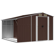 VidaXL Tuinschuur 277x279x179 cm gegalvaniseerd staal bruin - afbeelding 2