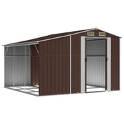 VidaXL Tuinschuur 277x279x179 cm gegalvaniseerd staal bruin - afbeelding 3