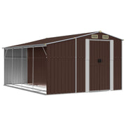 VidaXL Tuinschuur 277x365,5x179 cm gegalvaniseerd staal bruin - afbeelding 2
