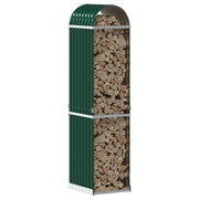 Vidaxl haardhoutopslag 40x45x170 cm gegalvaniseerd staal groen - afbeelding 3