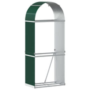 Vidaxl haardhoutopslag 80x45x190 cm gegalvaniseerd staal groen - afbeelding 2