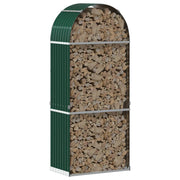 Vidaxl haardhoutopslag 80x45x190 cm gegalvaniseerd staal groen - afbeelding 3