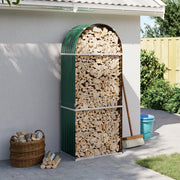 Vidaxl haardhoutopslag 80x45x190 cm gegalvaniseerd staal groen - afbeelding 1