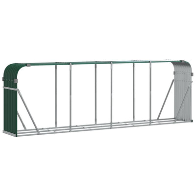 Vidaxl houthouder groen 300x45x100 cm gegalvaniseerd staal