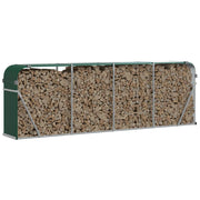 Vidaxl houthouder groen 300x45x100 cm gegalvaniseerd staal - afbeelding 3
