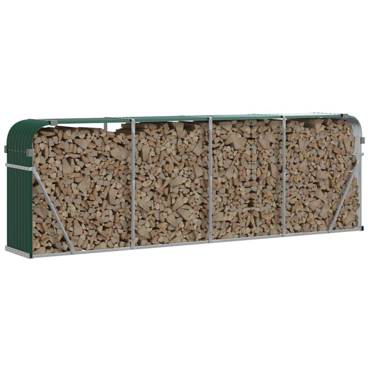 Vidaxl houthouder groen 300x45x100 cm gegalvaniseerd staal