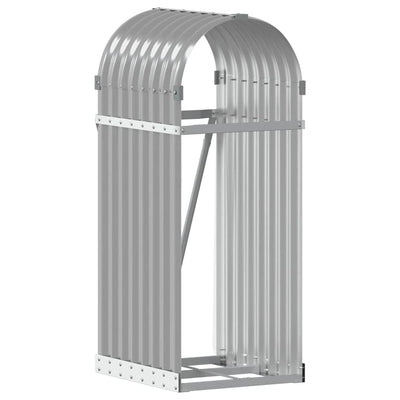 Vidaxl haardhoutopslag 40x45x100 cm gegalvaniseerd staal lichtgrijs