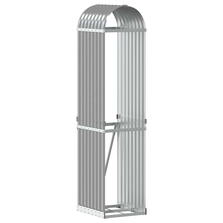 Vidaxl haardhoutopslag 40x45x170 cm gegalvaniseerd staal lichtgrijs