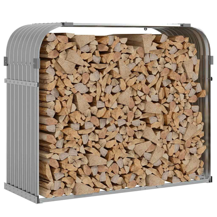 Vidaxl haardhoutopslag 120x45x100 cm gegalvaniseerd staal lichtgrijs