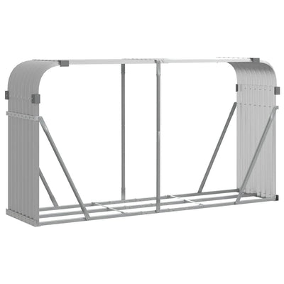 Vidaxl haardhoutopslag 180x45x100 cm gegalvaniseerd staal lichtgrijs