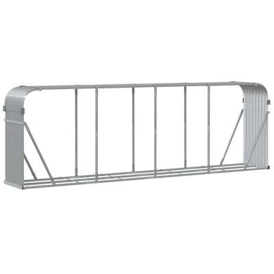 Vidaxl houthouder lichtgrijs 300x45x100 cm gegalvaniseerd staal