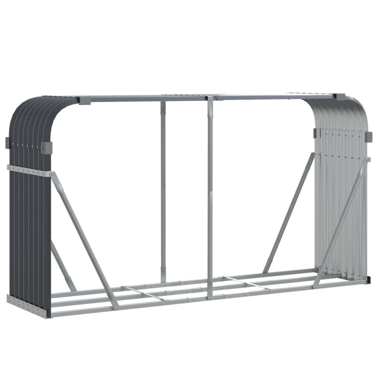 Vidaxl haardhoutopslag 180x45x100 cm gegalvaniseerd staal antraciet