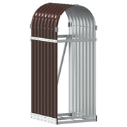 Vidaxl haardhoutopslag 40x45x100 cm gegalvaniseerd staal bruin - afbeelding 2