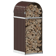 Vidaxl haardhoutopslag 40x45x100 cm gegalvaniseerd staal bruin - afbeelding 3