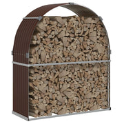 Vidaxl haardhoutopslag 120x45x140 cm gegalvaniseerd staal bruin - afbeelding 3