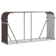 Vidaxl haardhoutopslag 180x45x100 cm gegalvaniseerd staal bruin - afbeelding 2