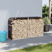 Vidaxl haardhoutopslag 180x45x100 cm gegalvaniseerd staal bruin - afbeelding 1