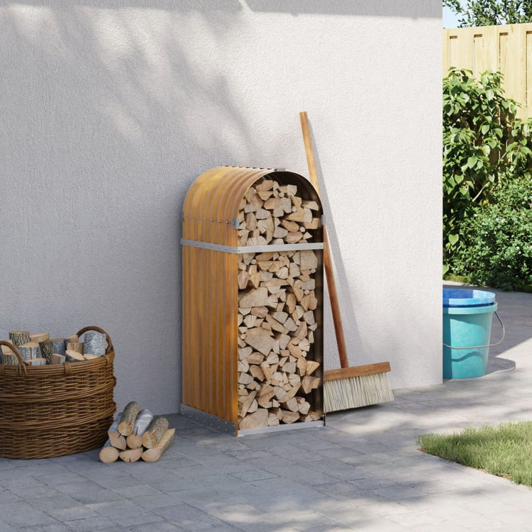 Vidaxl haardhoutopslag 40x45x100 cm gegalvaniseerd staal houtlook