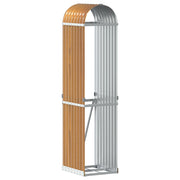 Vidaxl haardhoutopslag 40x45x170 cm gegalvaniseerd staal houtlook - afbeelding 2
