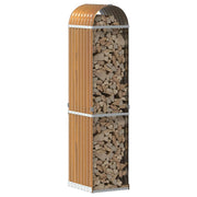 Vidaxl haardhoutopslag 40x45x170 cm gegalvaniseerd staal houtlook - afbeelding 3