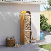 Vidaxl haardhoutopslag 40x45x170 cm gegalvaniseerd staal houtlook - afbeelding 1