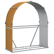 Vidaxl haardhoutopslag 120x45x140 cm gegalvaniseerd staal houtlook - afbeelding 2