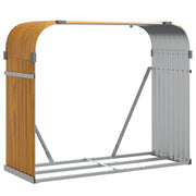 Vidaxl haardhoutopslag 120x45x100 cm gegalvaniseerd staal houtlook - afbeelding 2