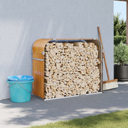 Vidaxl haardhoutopslag 120x45x100 cm gegalvaniseerd staal houtlook - afbeelding 1