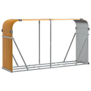 Vidaxl haardhoutopslag 180x45x100 cm gegalvaniseerd staal houtlook - afbeelding 2