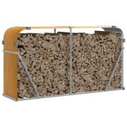 Vidaxl haardhoutopslag 180x45x100 cm gegalvaniseerd staal houtlook - afbeelding 3
