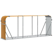 Vidaxl haardhoutopslag 234x45x100 cm gegalvaniseerd staal houtlook - afbeelding 2
