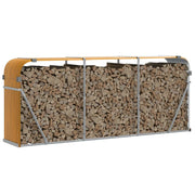Vidaxl haardhoutopslag 234x45x100 cm gegalvaniseerd staal houtlook - afbeelding 3