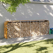 Vidaxl haardhoutopslag 300x45x100 cm gegalvaniseerd staal houtlook - afbeelding 1