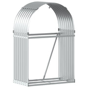 Vidaxl haardhoutopslag 80x45x120 cm gegalvaniseerd staal zilverkleurig - afbeelding 2
