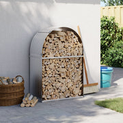 Vidaxl haardhoutopslag 80x45x120 cm gegalvaniseerd staal zilverkleurig - afbeelding 1