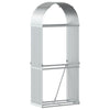 Vidaxl haardhoutopslag 80x45x190 cm gegalvaniseerd staal zilverkleurig