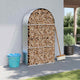 Vidaxl haardhoutopslag 120x45x210 cm gegalvaniseerd staal zilverkleur