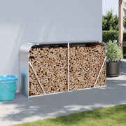 Vidaxl haardhoutopslag 180x45x100 cm gegalvaniseerd staal zilverkleur - afbeelding 1