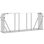 Vidaxl haardhoutopslag 234x45x100 cm gegalvaniseerd staal zilverkleur - afbeelding 2