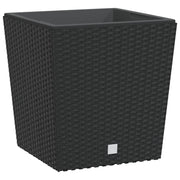 Vidaxl plantenbak met uitneembare bak rattan-look 21 32 l pp antraciet - afbeelding 2