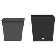 Vidaxl plantenbak met uitneembare bak rattan-look 21 32 l pp antraciet - afbeelding 3