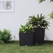 Vidaxl plantenbak met uitneembare bak rattan-look 21 32 l pp antraciet - afbeelding 1