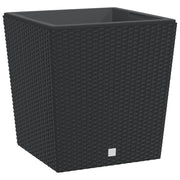 Vidaxl plantenbak met uitneembare bak rattan-look 37 64 l pp antraciet - afbeelding 2