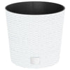 Vidaxl plantenbak met uitneembare bak rattan-look 15 15,3 l pp wit